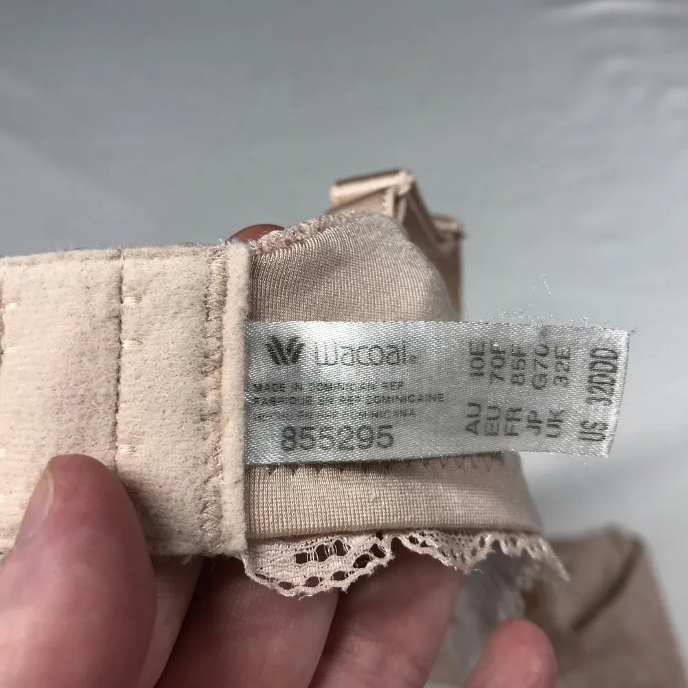 Wacoal Lace Underwire Bra Nude Beige 32DDD 855295 Full Coverage Lace Bra
